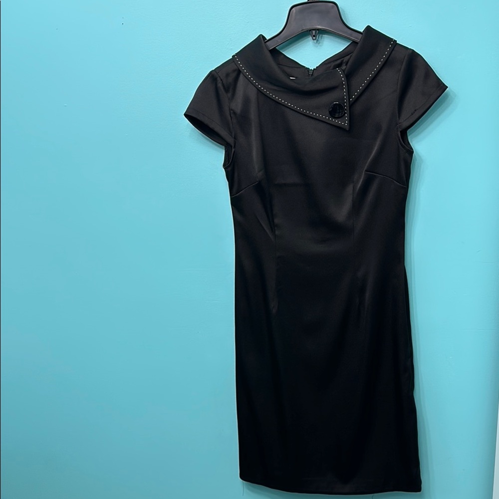 Dress Barn Black Short Sleeve retro style Dress